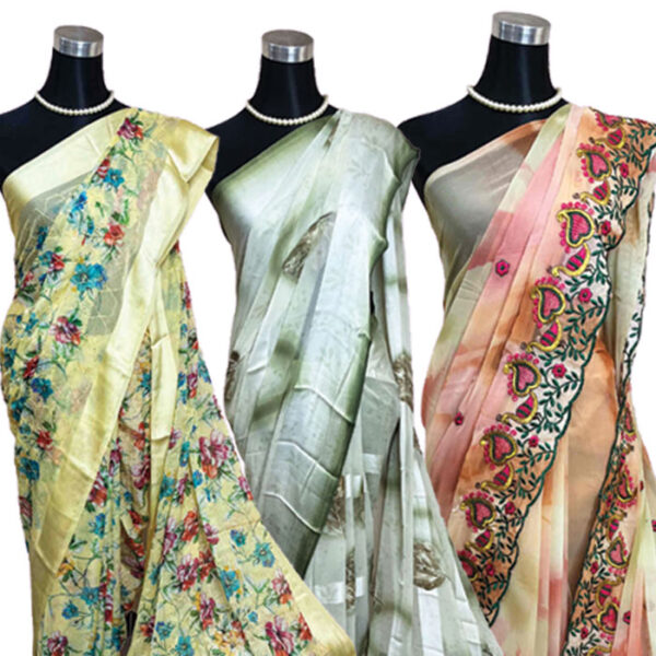 Soft Georgette Saree with Penal Embroidery and Silk Blouse